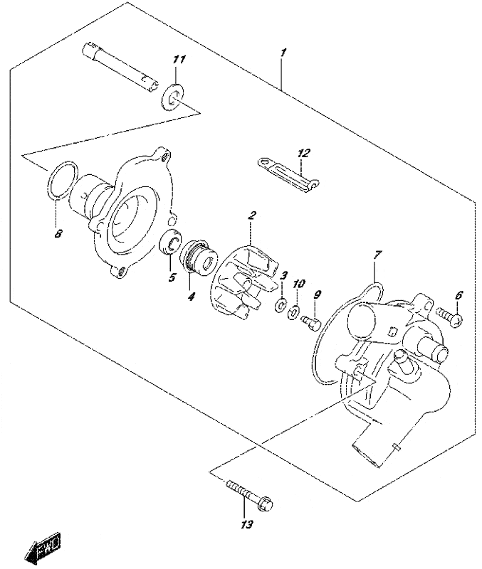 O-RING. WATER PUMP. 17418-33401